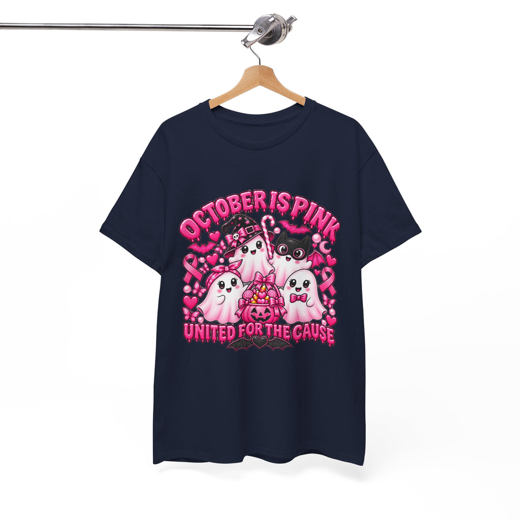 Breast Cancer Awareness Pink Ghosts Tee — "October Is Pink" United For The Cause