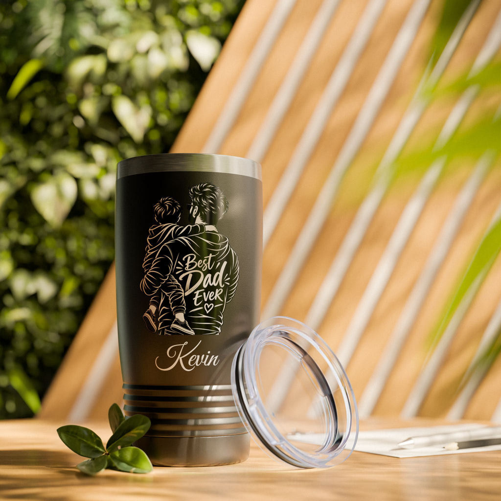 Personalized Best Dad Ever Tumbler – Custom Name Gift for Dad
