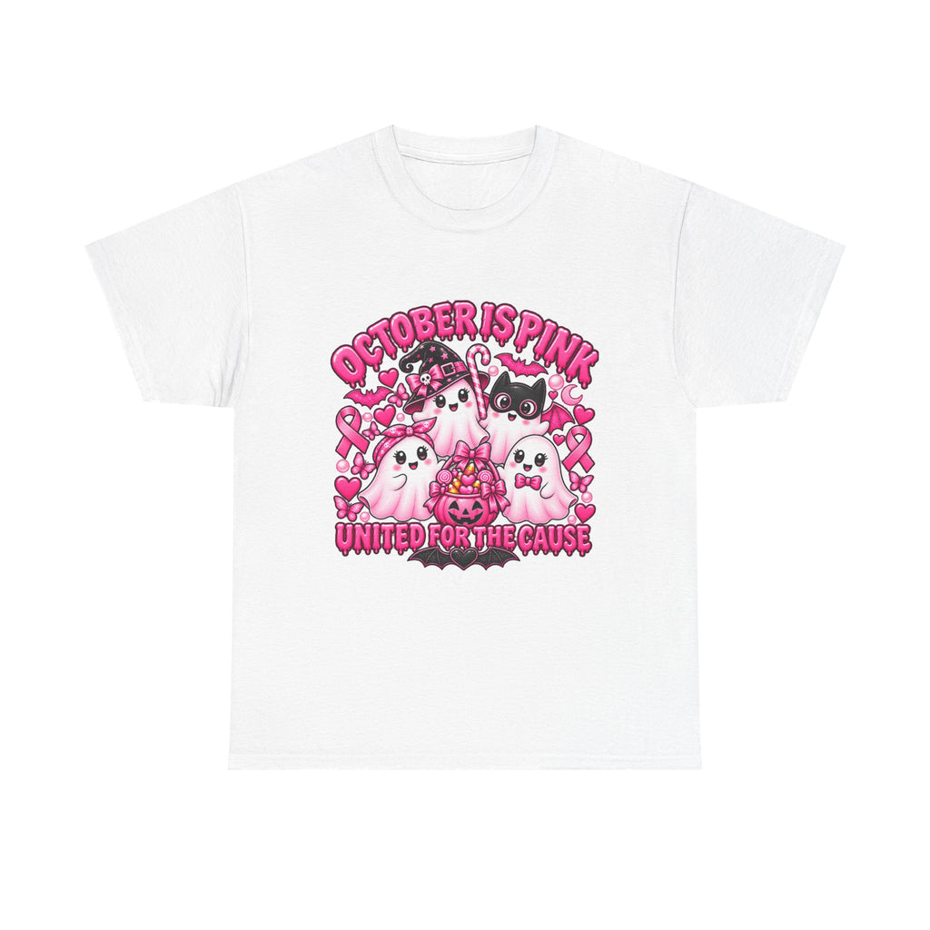 Breast Cancer Awareness Pink Ghosts Tee — "October Is Pink" United For The Cause