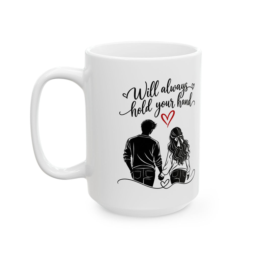 Personalized Couple Mug – Side by Side, Hand in Hand | Romantic Gift for Couples