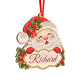 Personalized Santa Christmas Ornament with Custom Name – Custom Shape Wooden Holiday Decoration