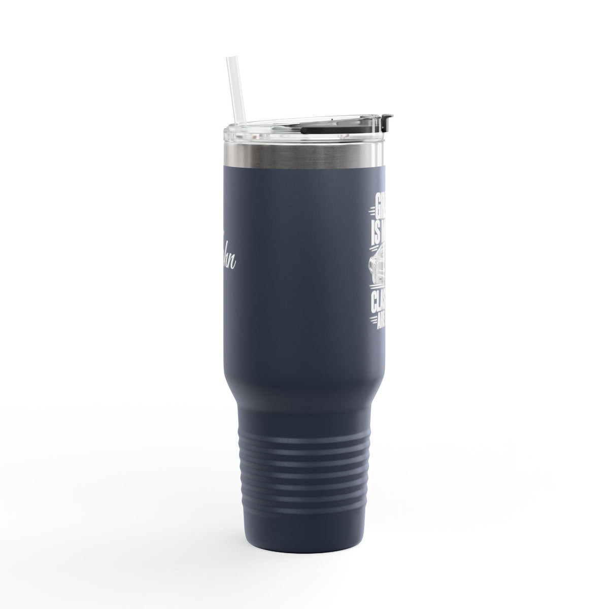 Grandpa Classic Cars Tumbler – Insulated Travel Mug with Handle