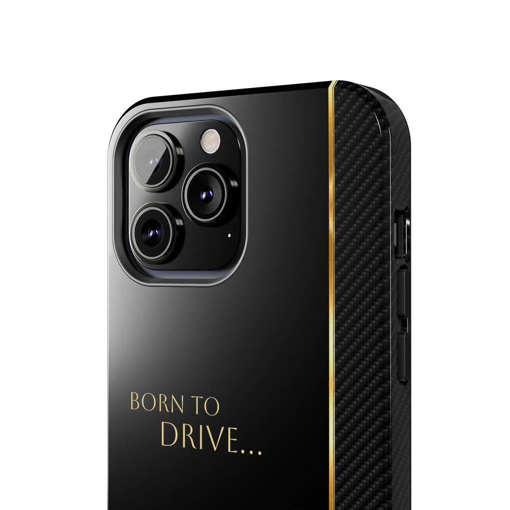 Born to Drive Personalized Tough Phone Case — Personalized Luxury Car Phone Case – Black & Gold Automotive Design