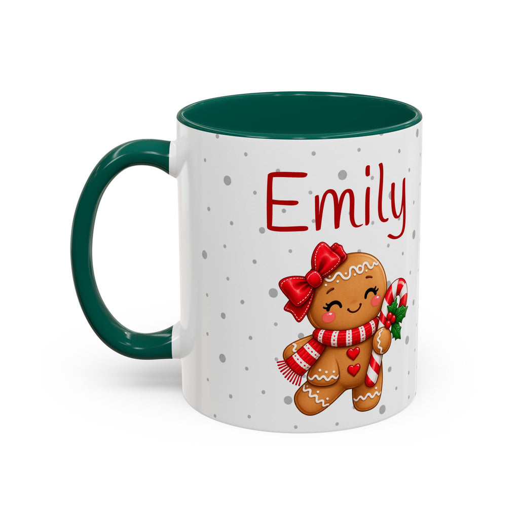 Personalized Gingerbread Christmas Mug – Custom Name Holiday Coffee Cup