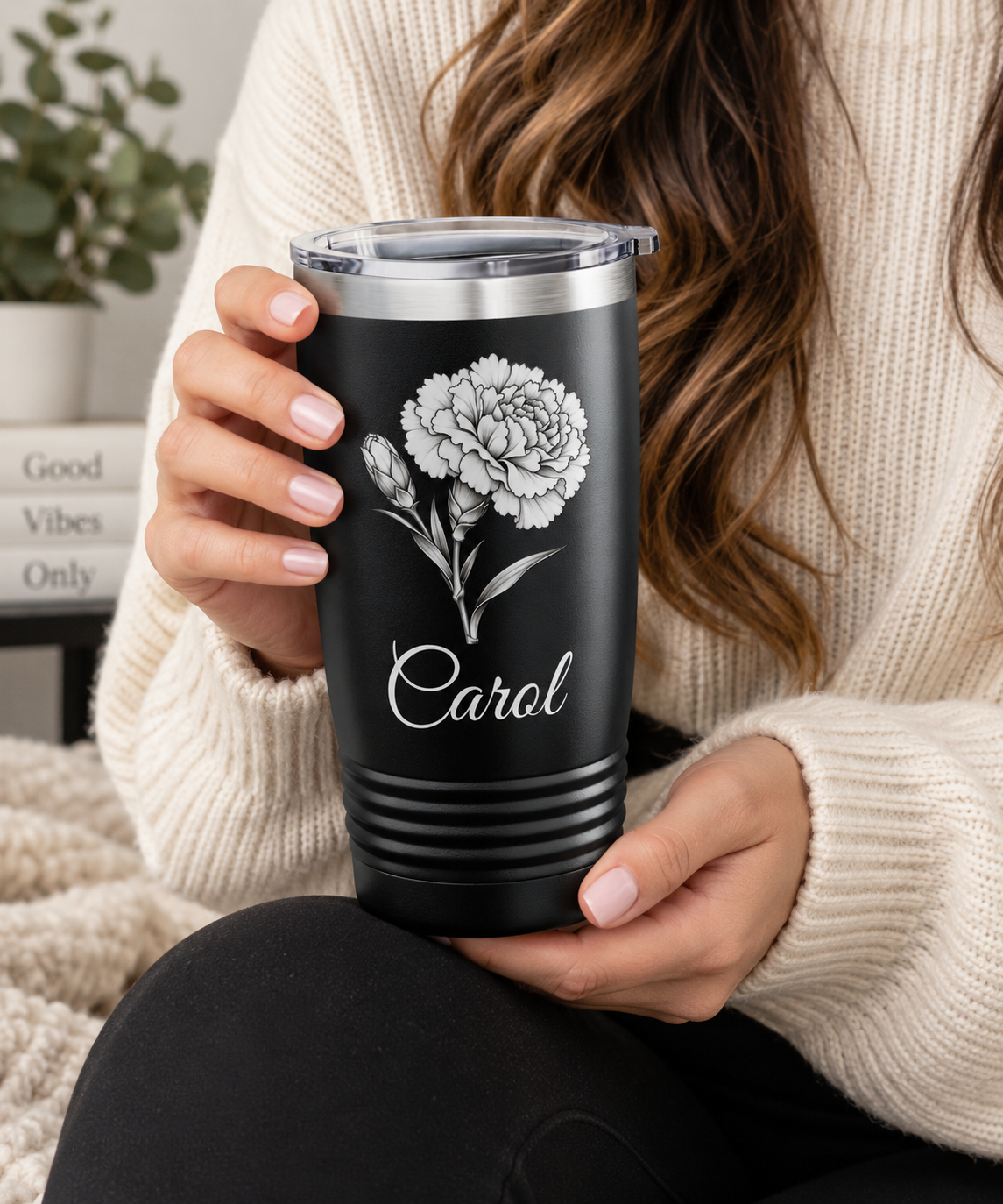 Personalized Birth Flower Tumbler – Custom Birth Month Tumbler