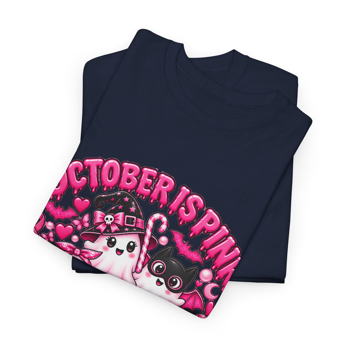 Breast Cancer Awareness Pink Ghosts Tee — "October Is Pink" United For The Cause