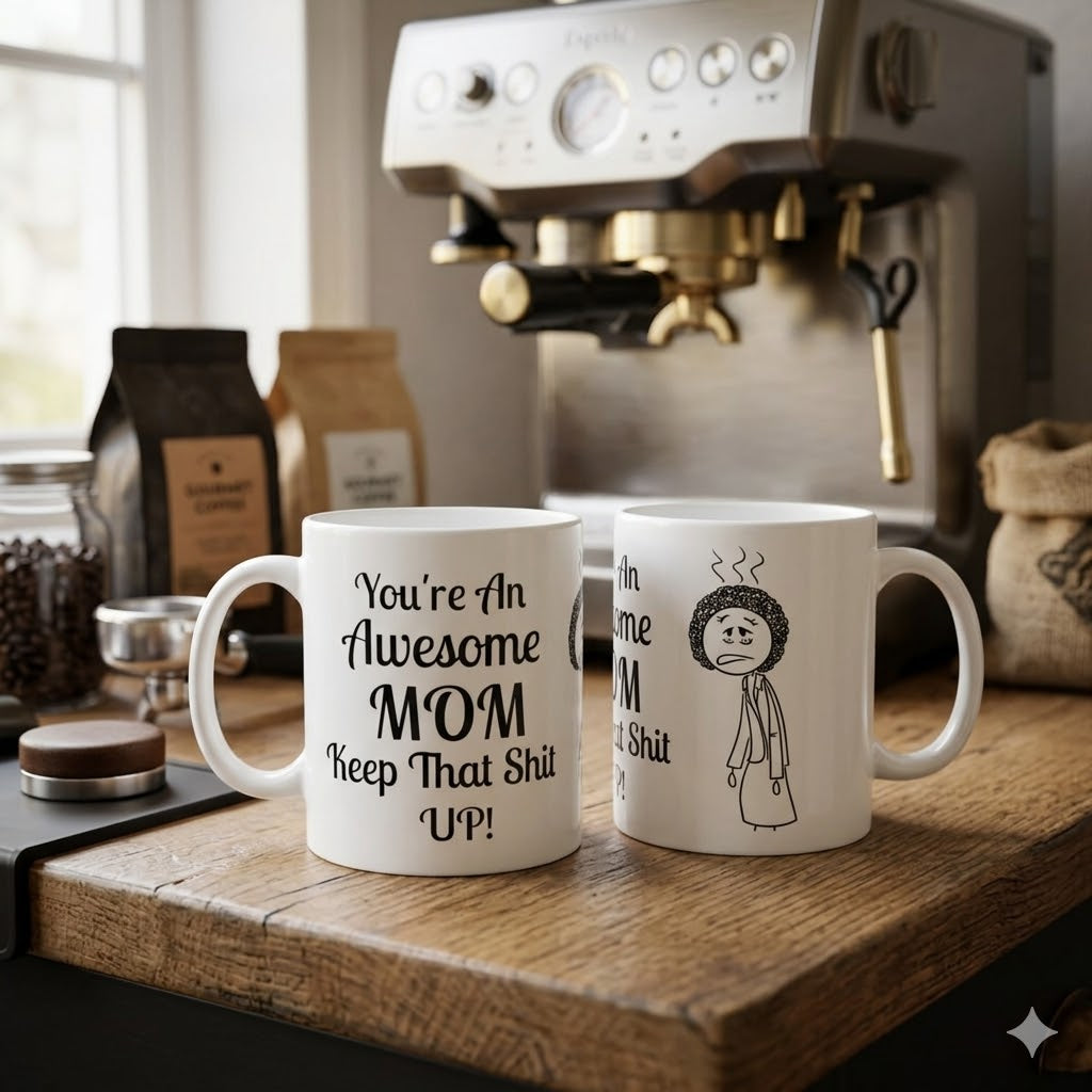 Funny Mom Coffee Mug - Youre An Awesome Mom - Sarcastic Gift for Mom | Unique Mothers Day Mug - Humor Coffee Cup
