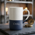 Speckled Ceramic Name Mug — 13oz Engraved Two-Tone Coffee Cup