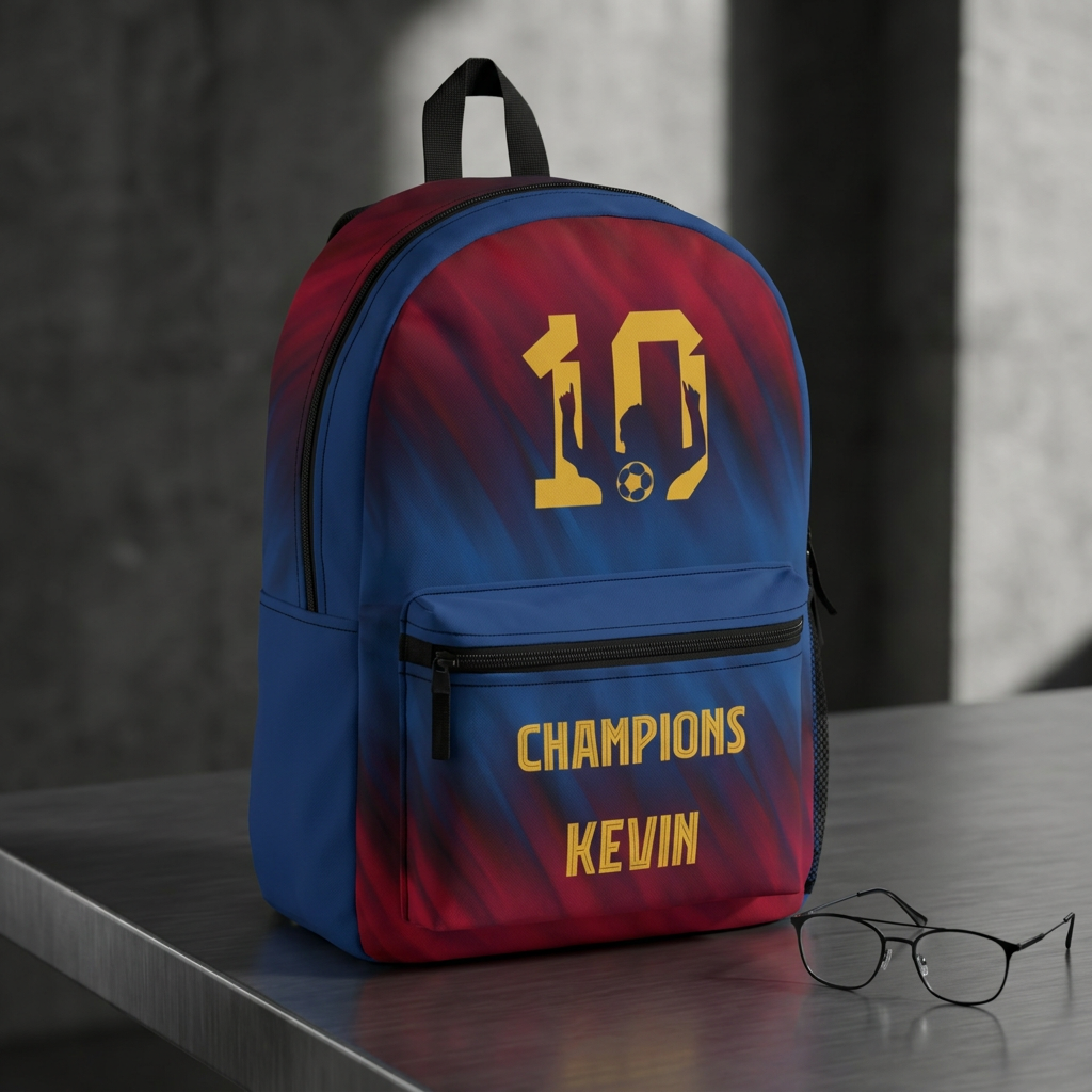Soccer Champion Personalized Backpack – Custom '10' Jersey Number & Name