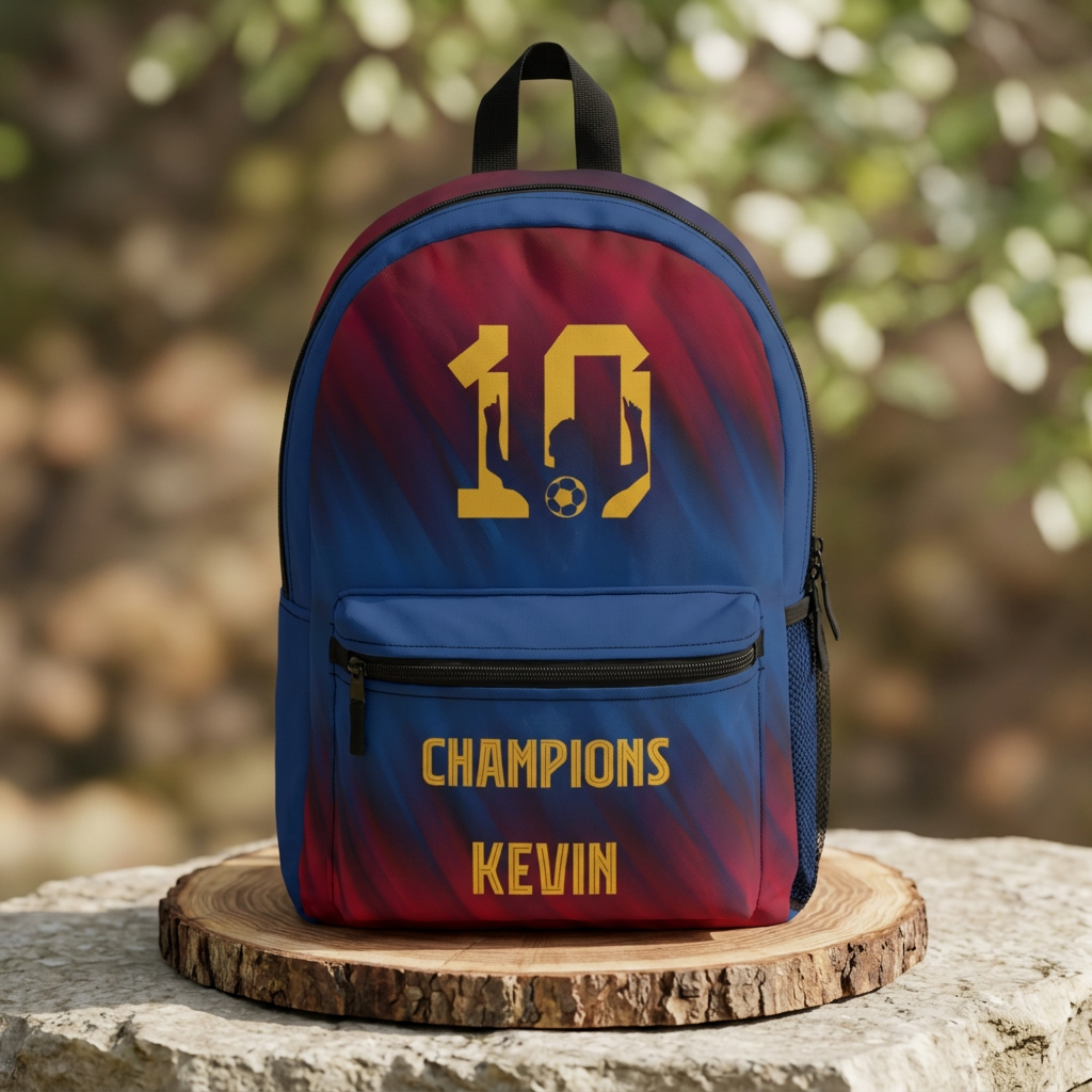 Soccer Champion Personalized Backpack – Custom '10' Jersey Number & Name