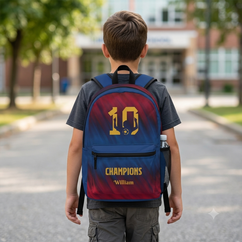 Soccer Champion Personalized Backpack – Custom '10' Jersey Number & Name