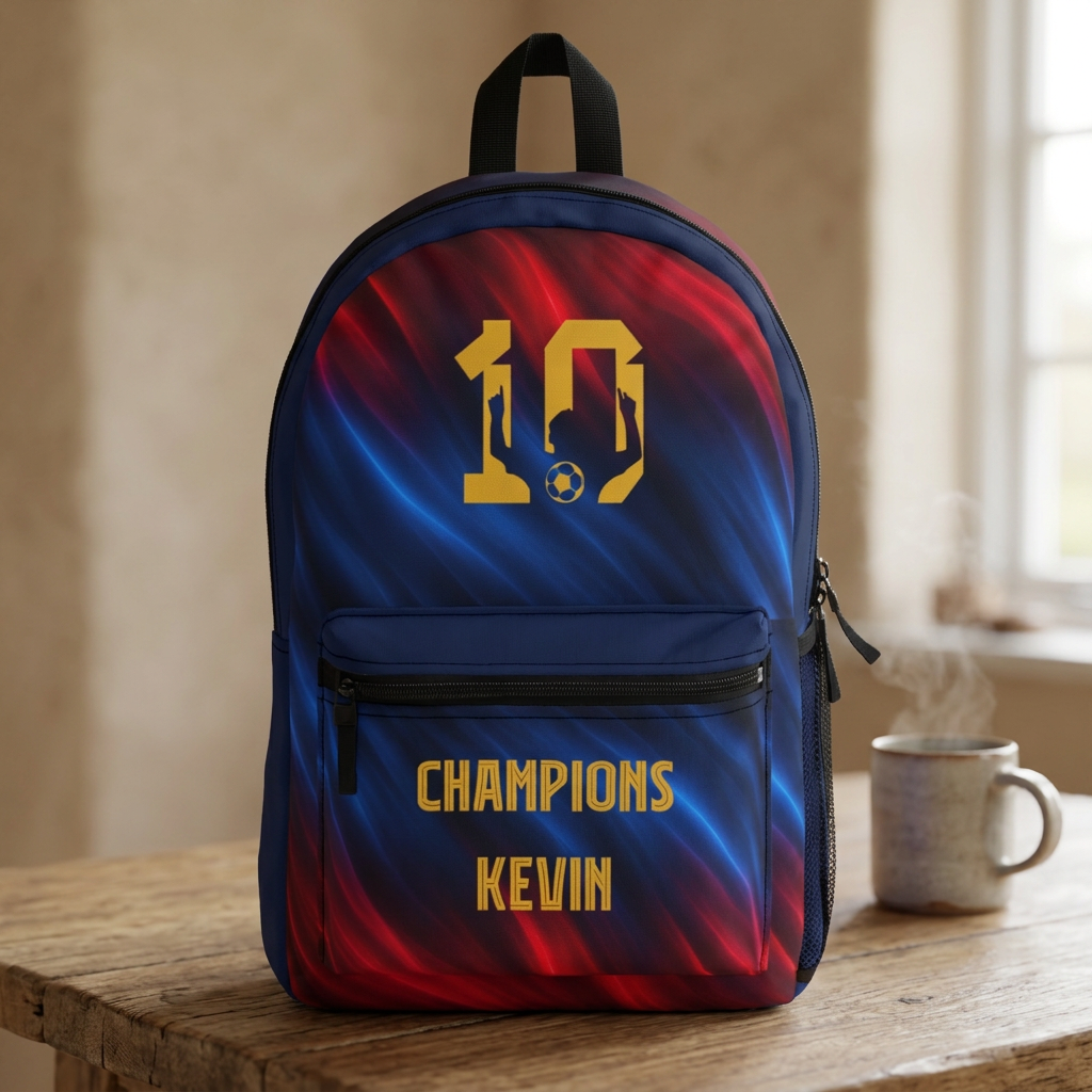 Personalized Soccer Backpack for Kids – Custom Name Sports Backpack, Soccer Player Gift, Football Backpack
