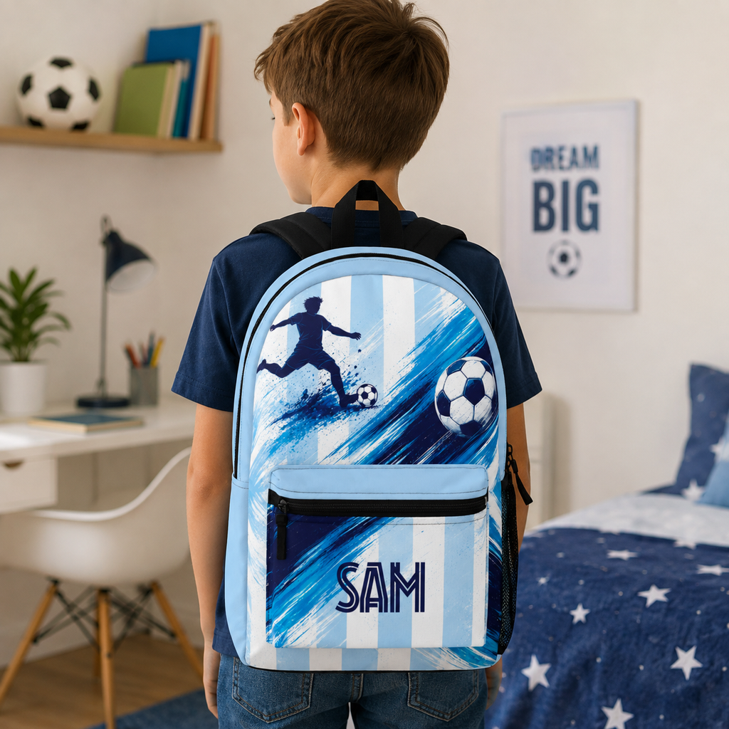 Personalized Soccer Backpack – Custom Name Football Backpack for Kids, Teens & Soccer Players