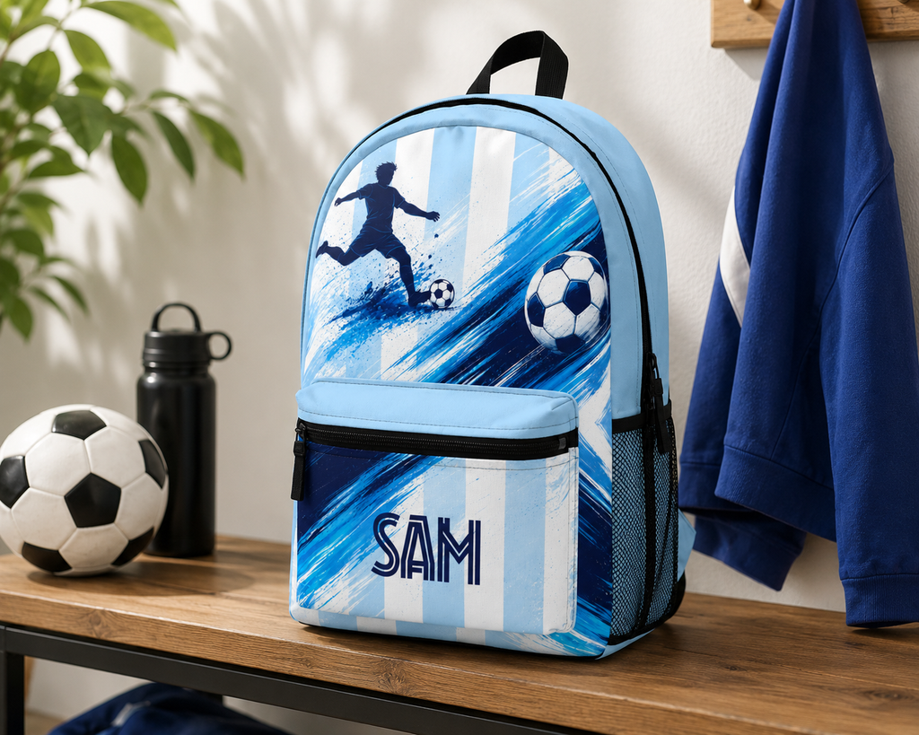 Personalized Soccer Backpack – Custom Name Football Backpack for Kids, Teens & Soccer Players