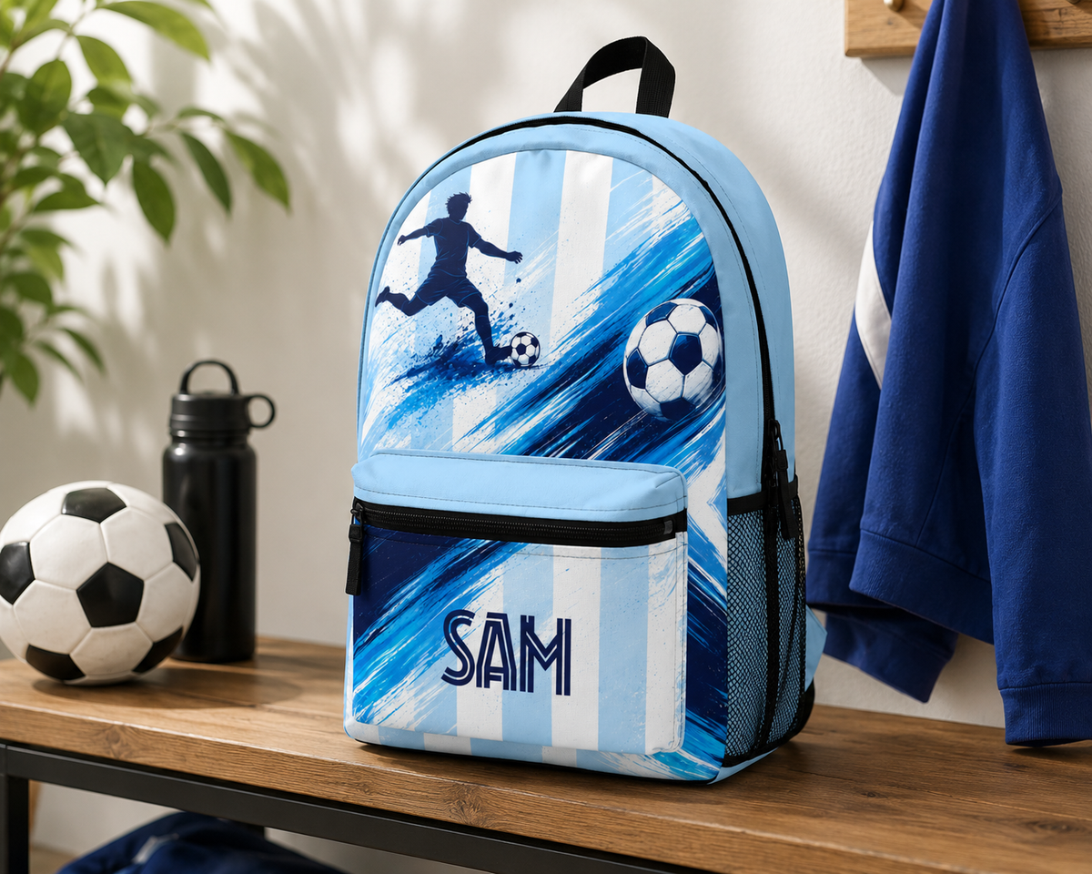 Personalized Soccer Backpack – Custom Name Football Backpack for Kids, Teens & Soccer Players