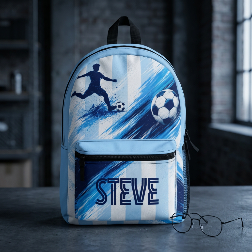 Personalized Soccer Backpack – Custom Name Football Backpack for Kids, Teens & Soccer Players