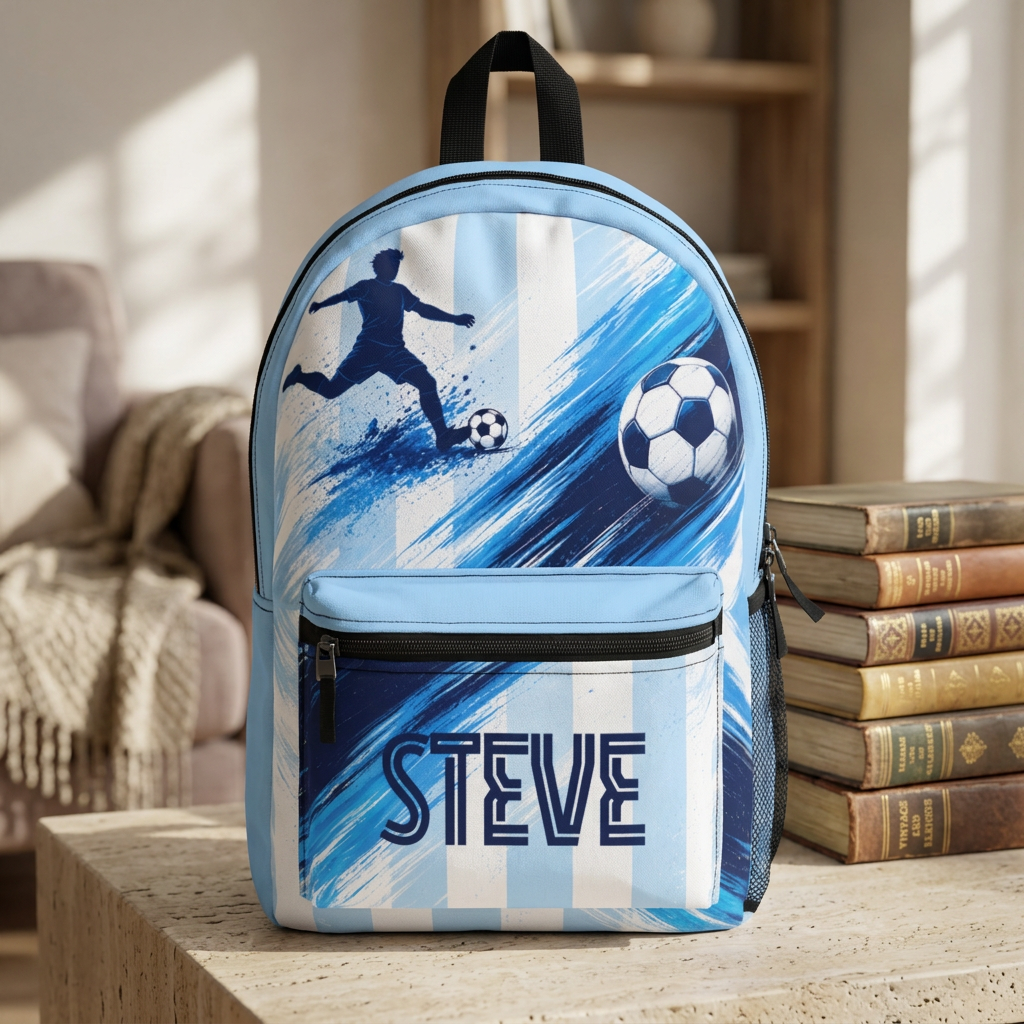 Personalized Soccer Backpack – Custom Name Football Backpack for Kids, Teens & Soccer Players
