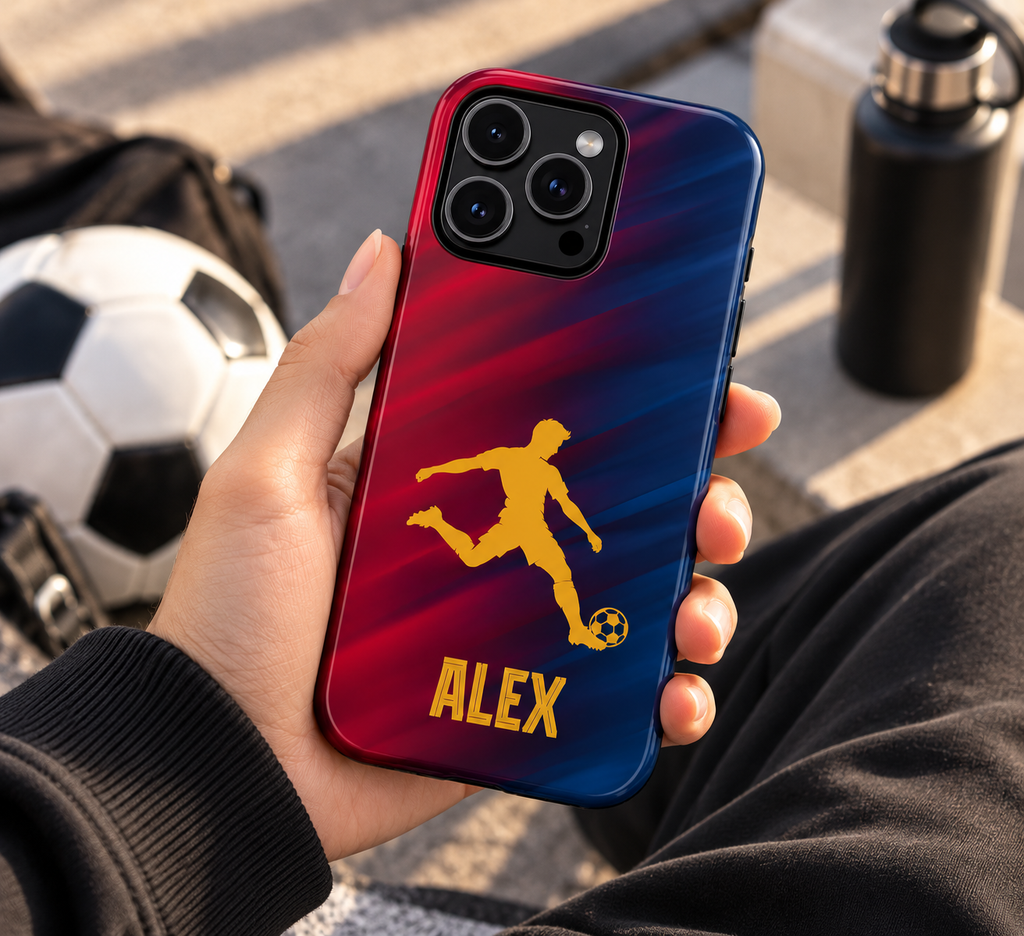 Personalized Football Phone Case - Custom Name Soccer Case - iPhone & Samsung Cover - Soccer Fan Gift