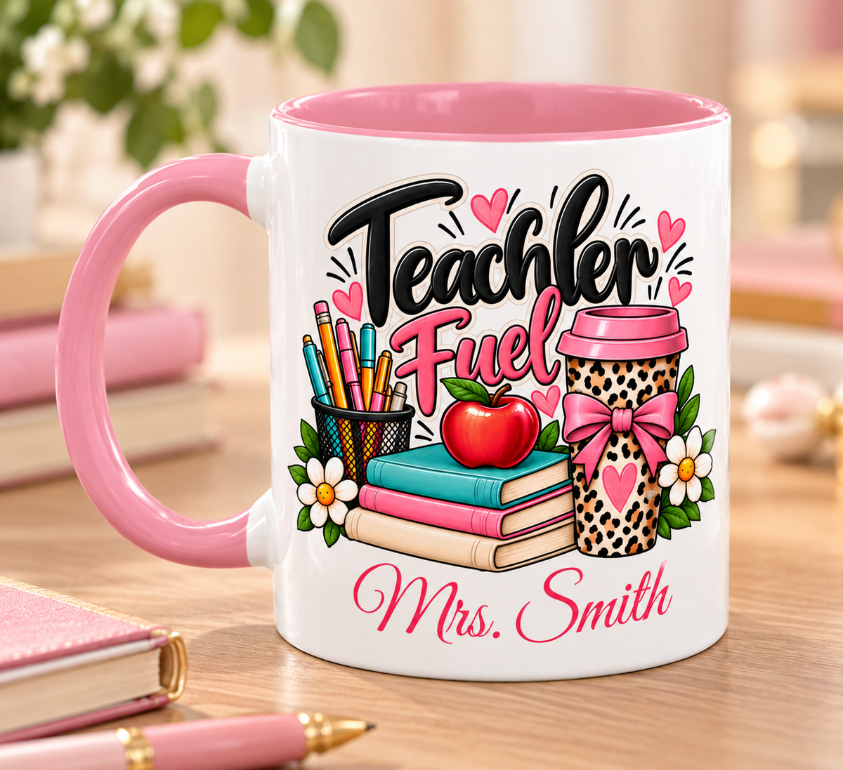 Teacher Planner Coffee Mug — Pink Interior 11oz/15oz