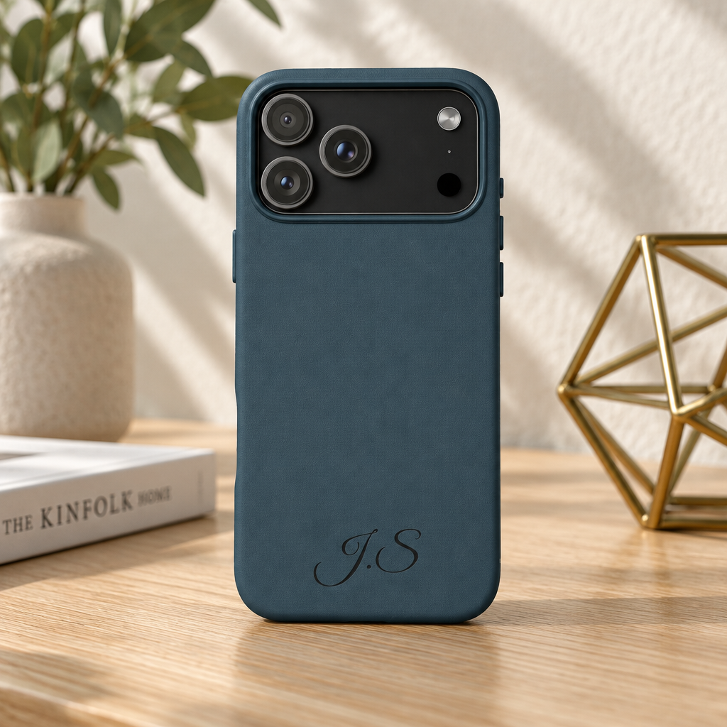 Personalized Leather Phone Case - Engraved PU Leather Phone Case – Personalized Initials (Monogram)