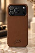Personalized Leather Phone Case - Engraved PU Leather Phone Case – Personalized Initials (Monogram)