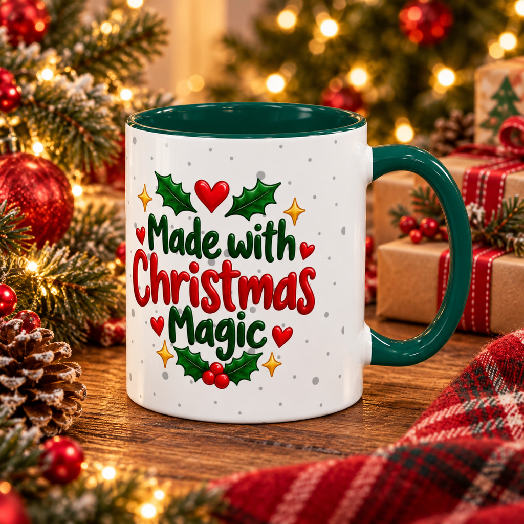 Personalized Gingerbread Christmas Mug – Custom Name Holiday Coffee Cup