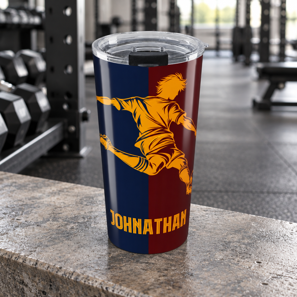 Personalized Soccer Tumbler with Custom Name – Soccer Player Gift for Football Fans