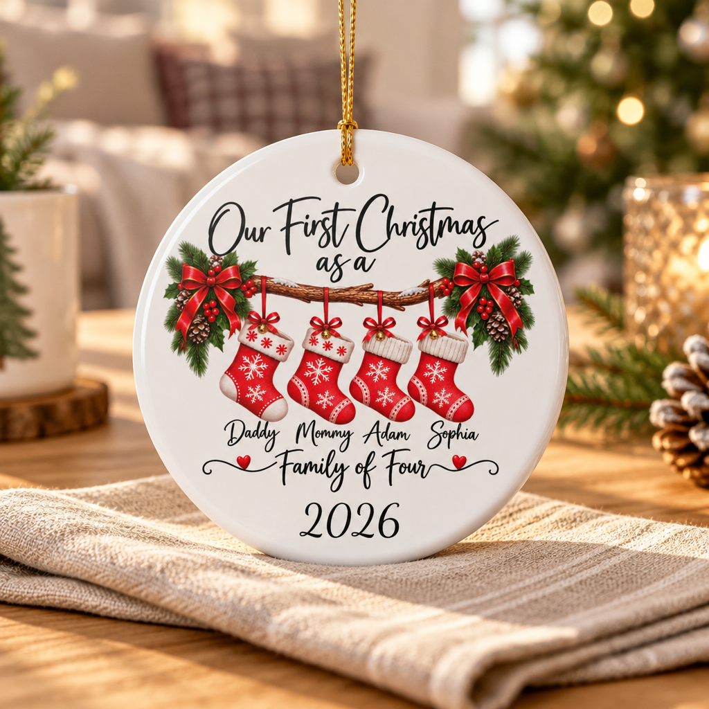 Custom Family Number Christmas Ornament 2026 – Personalized Family Keepsake