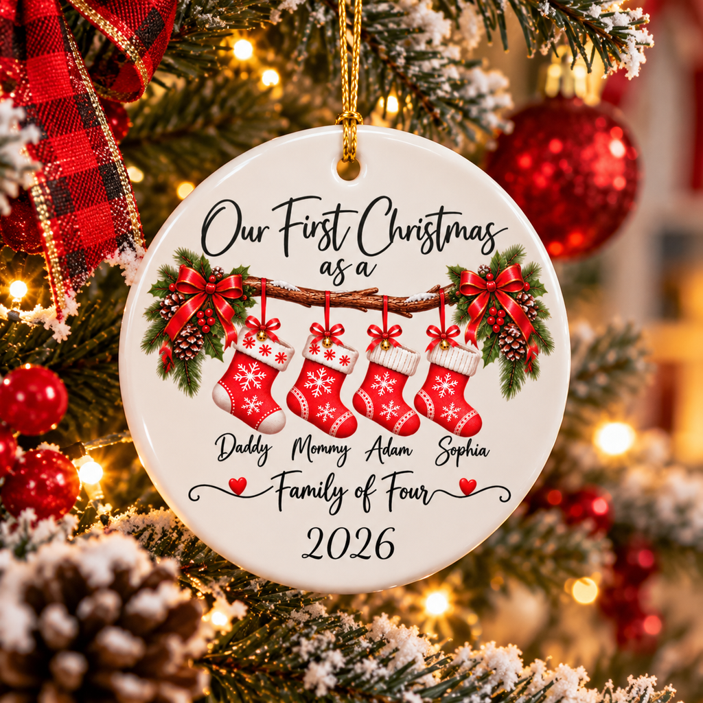 Custom Family Number Christmas Ornament 2026 – Personalized Family Keepsake