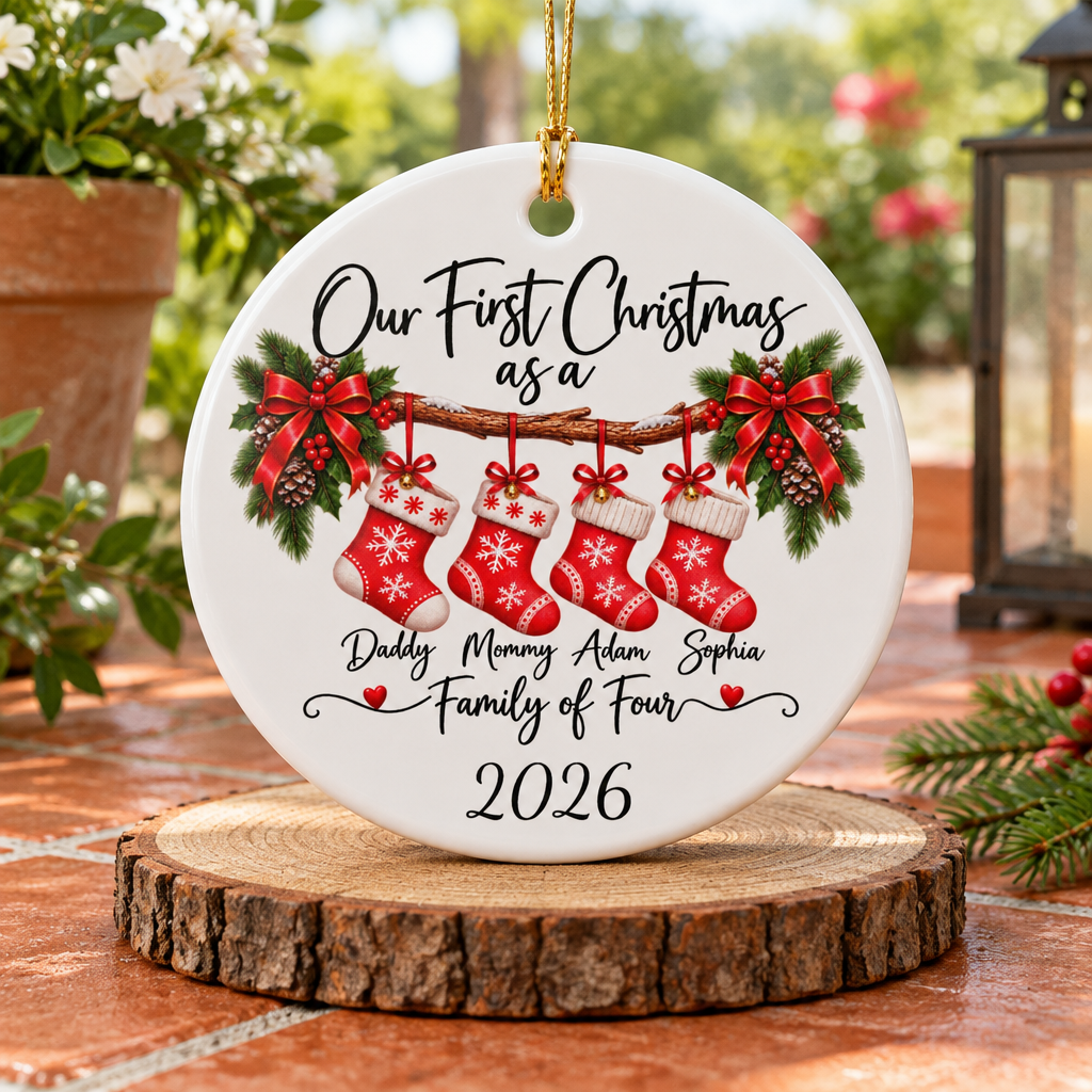 Custom Family Number Christmas Ornament 2026 – Personalized Family Keepsake