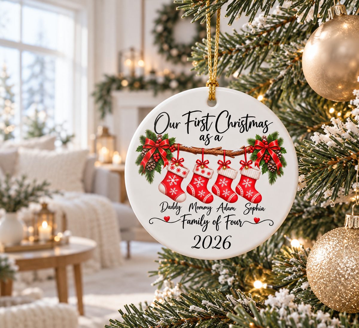 Custom Family Number Christmas Ornament 2026 – Personalized Family Keepsake