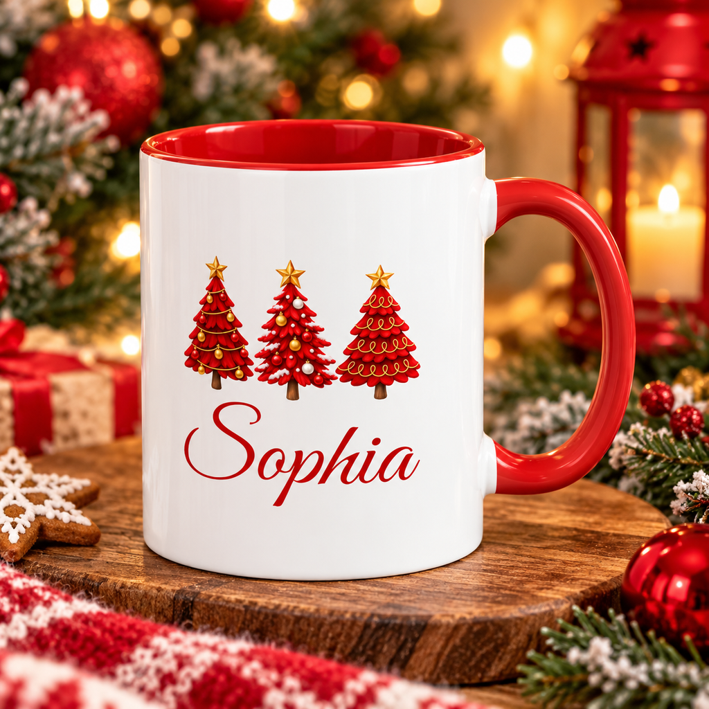 Personalized Name Christmas Tree Coffee Mug