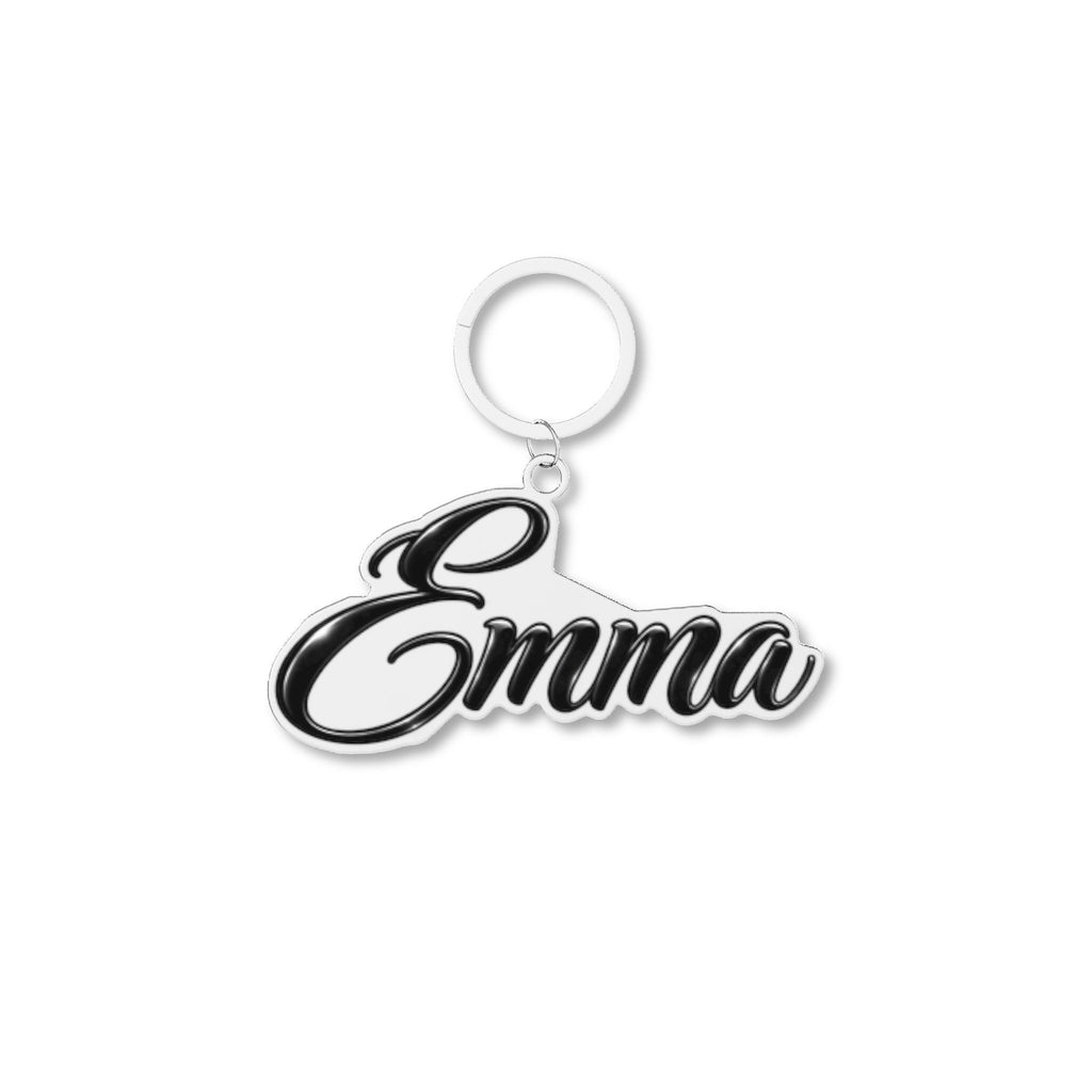 Personalized Name Keychain - Custom Black Script Name Pendant