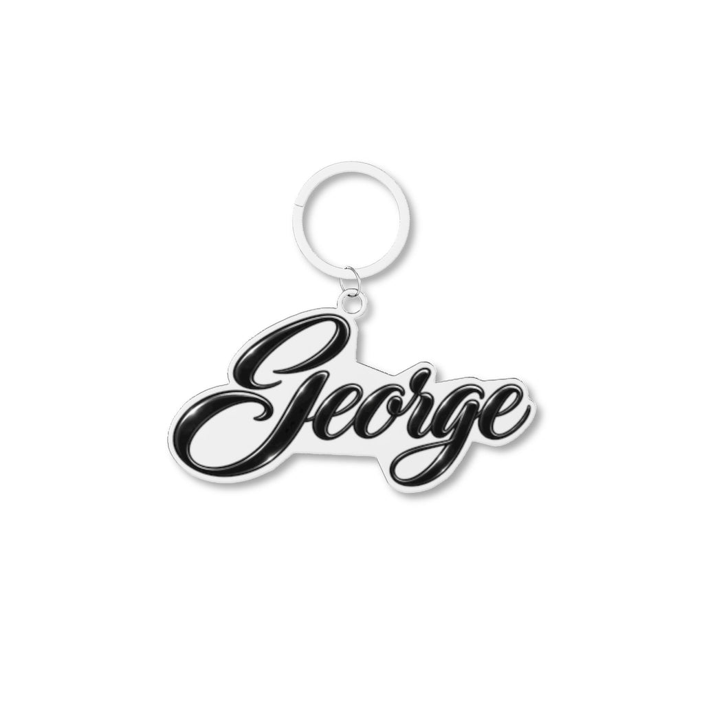 Personalized Name Keychain - Custom Black Script Name Pendant
