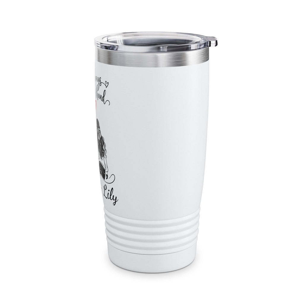 Personalized Couple Tumbler – “Will Always Hold Your Hand” Travel Coffee Cup with Custom Names, Romantic Gift for Couples
