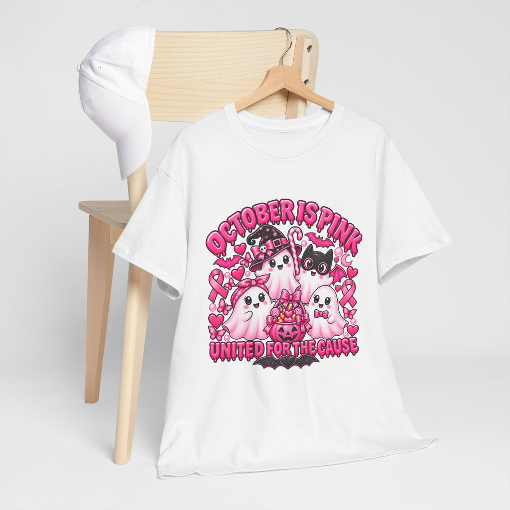 Breast Cancer Awareness Pink Ghosts Tee — "October Is Pink" United For The Cause