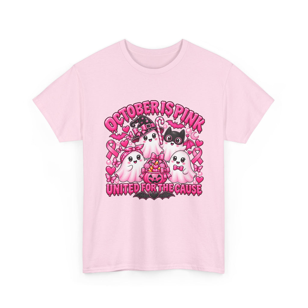 Breast Cancer Awareness Pink Ghosts Tee — "October Is Pink" United For The Cause