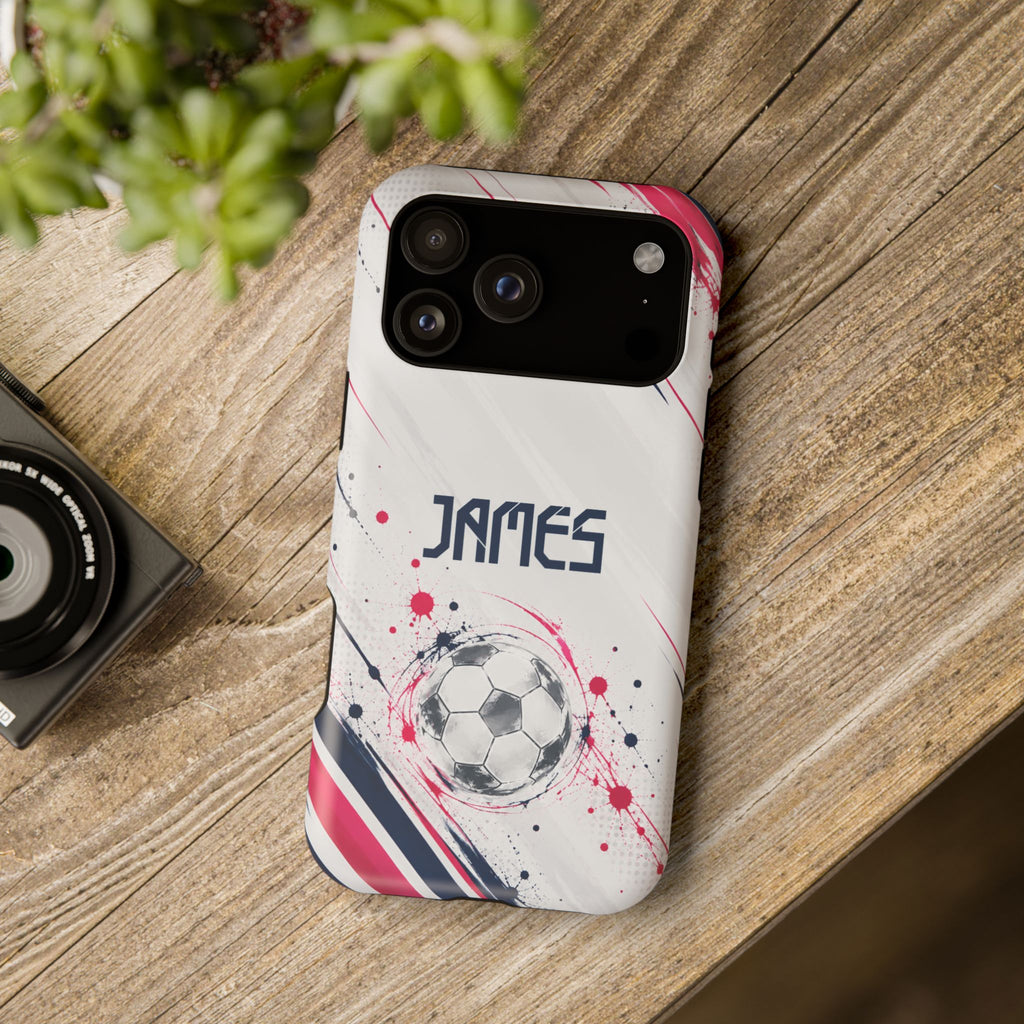 Personalized Soccer Magnetic Phone Case – Custom Name Football Design