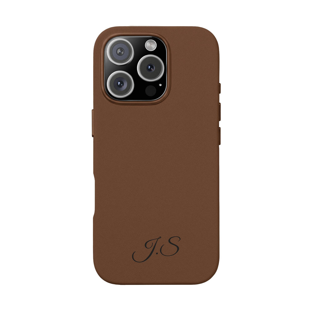 Personalized Leather Phone Case - Engraved PU Leather Phone Case – Personalized Initials (Monogram)