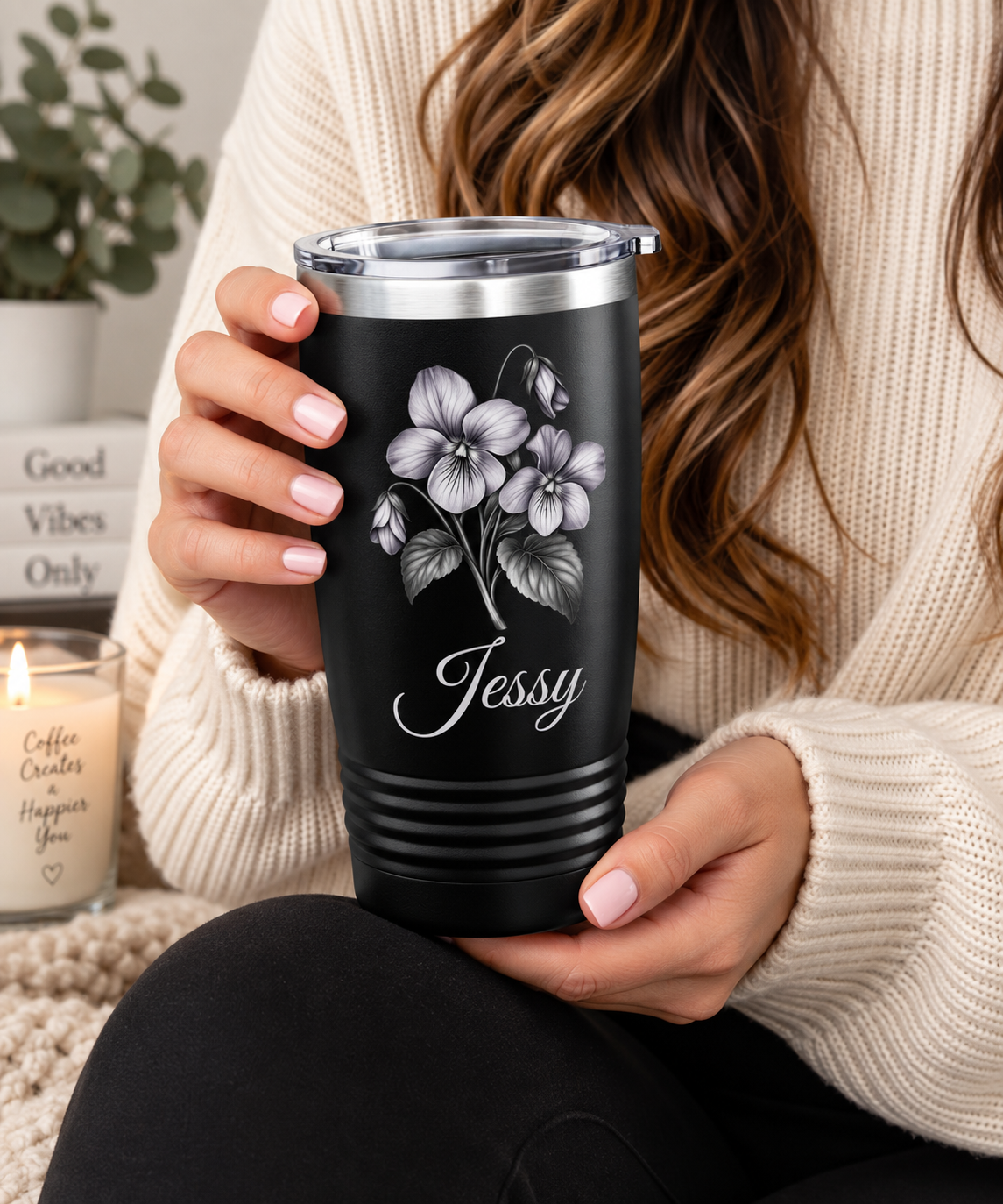 Personalized Birth Flower Tumbler – Custom Birth Month Tumbler