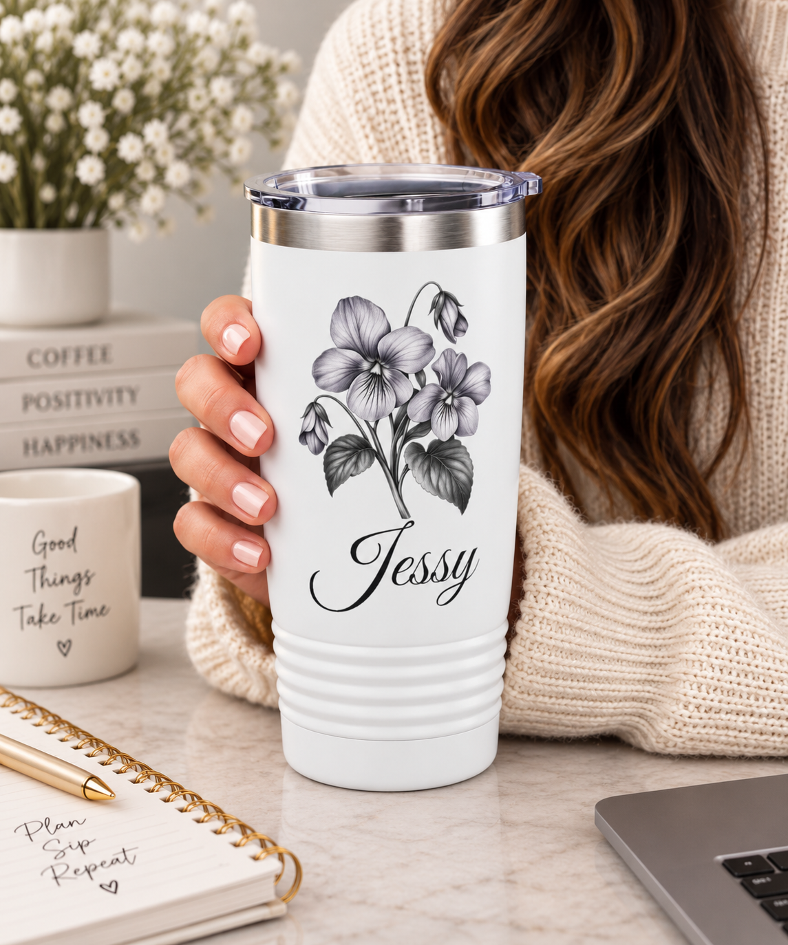 Personalized Birth Flower Tumbler – Custom Birth Month Tumbler