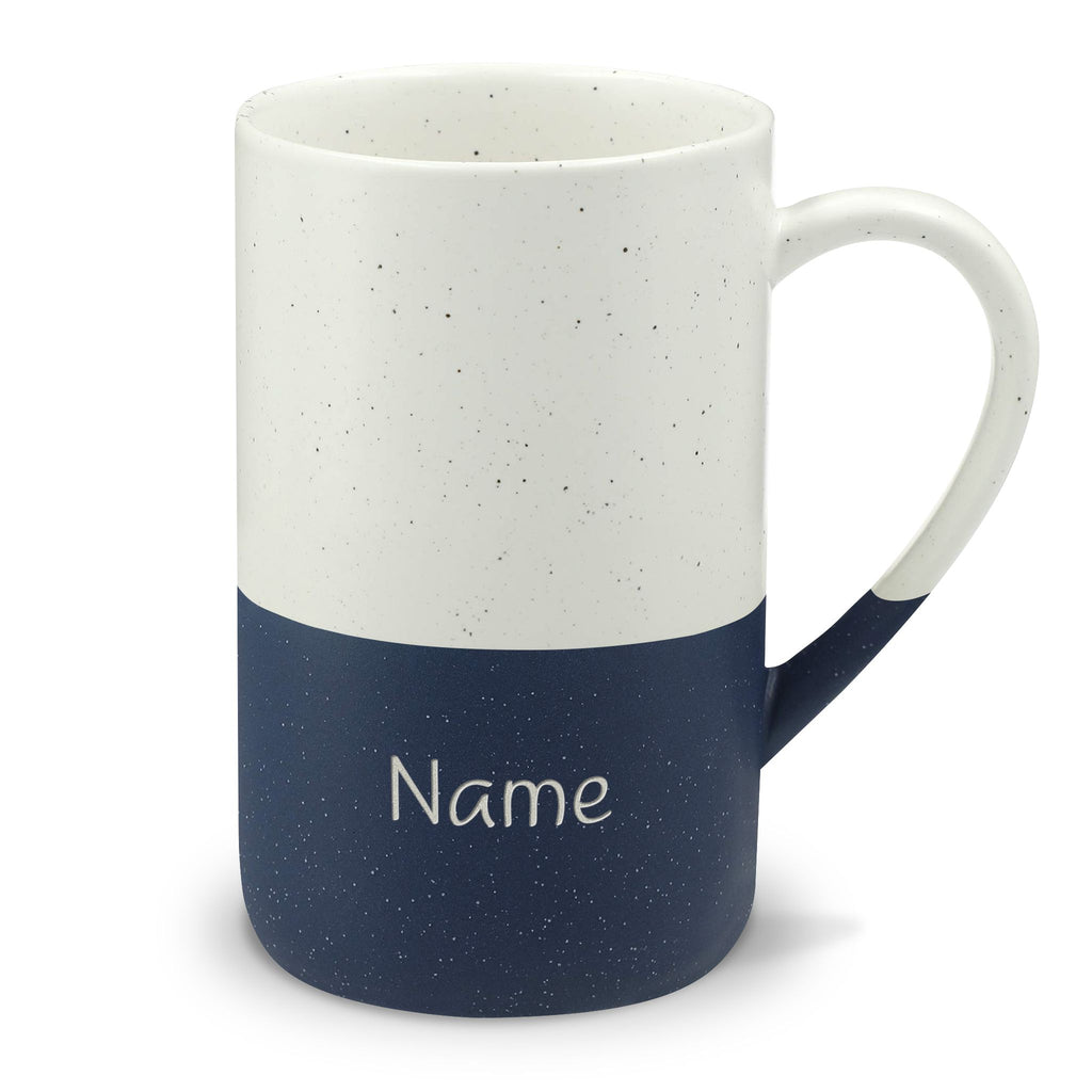 Speckled Ceramic Name Mug — 13oz Engraved Two-Tone Coffee Cup