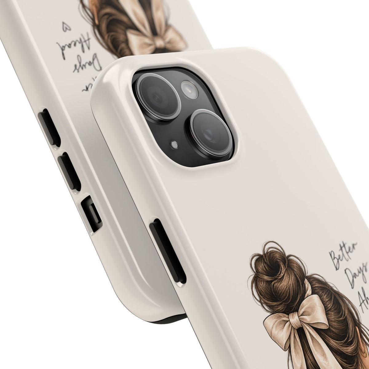 Better Days Ahead Personalized Phone Case – Cozy Feminine Coffee & Bow Design