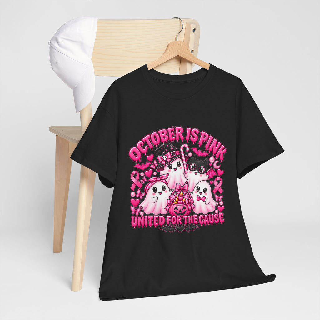 Breast Cancer Awareness Pink Ghosts Tee — "October Is Pink" United For The Cause