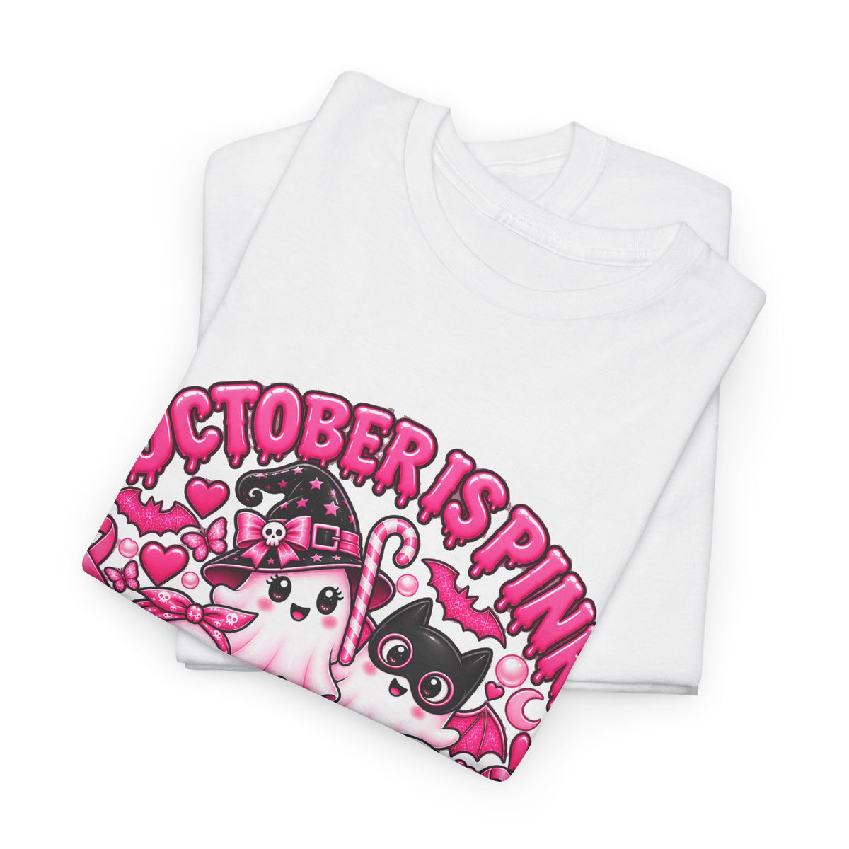 Breast Cancer Awareness Pink Ghosts Tee — "October Is Pink" United For The Cause