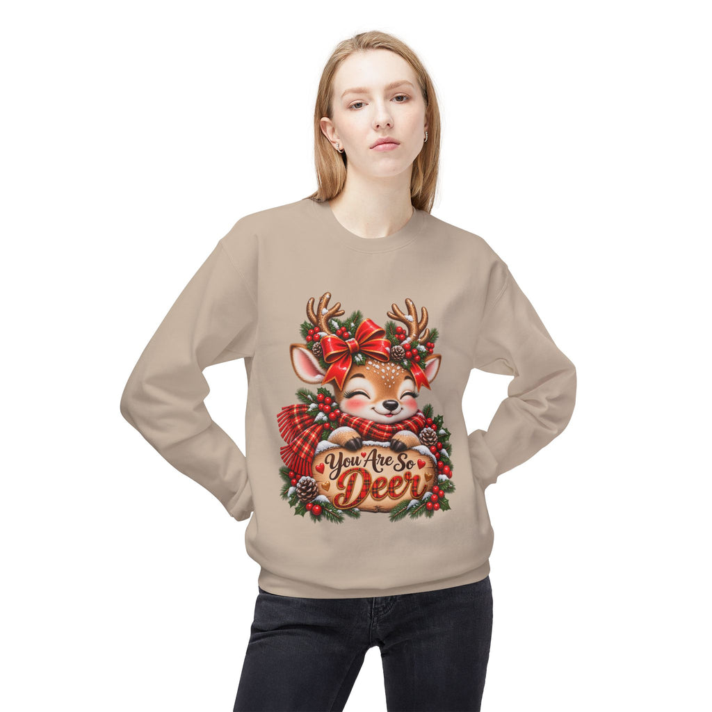 You Are So Deer Christmas Sweatshirt – Cute Reindeer Holiday Pullover