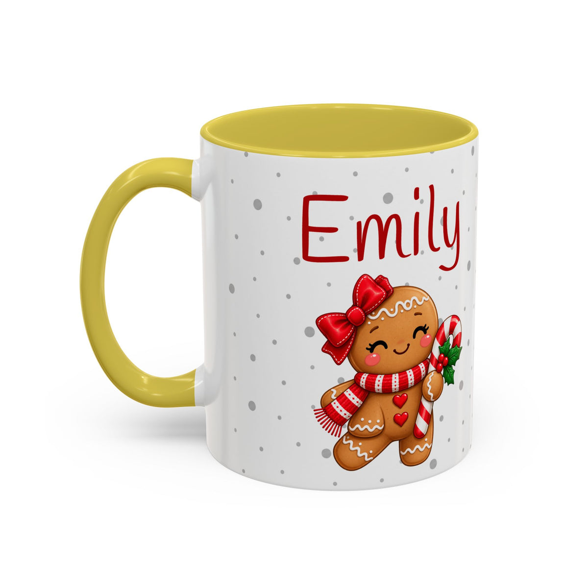 Personalized Gingerbread Christmas Mug – Custom Name Holiday Coffee Cup