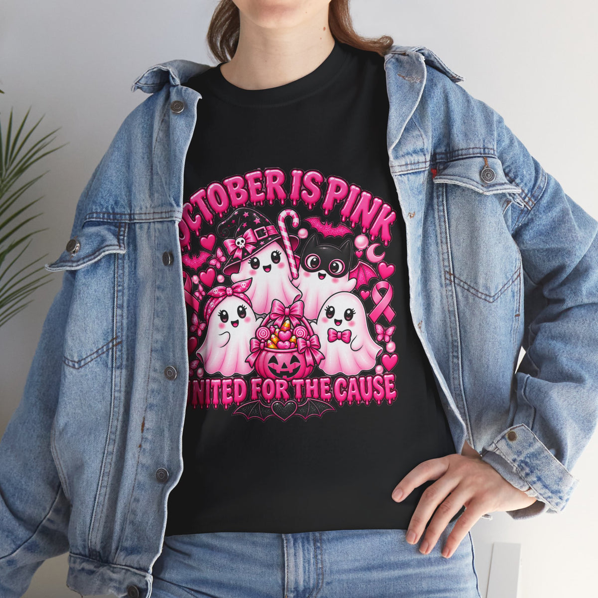 Breast Cancer Awareness Pink Ghosts Tee — "October Is Pink" United For The Cause