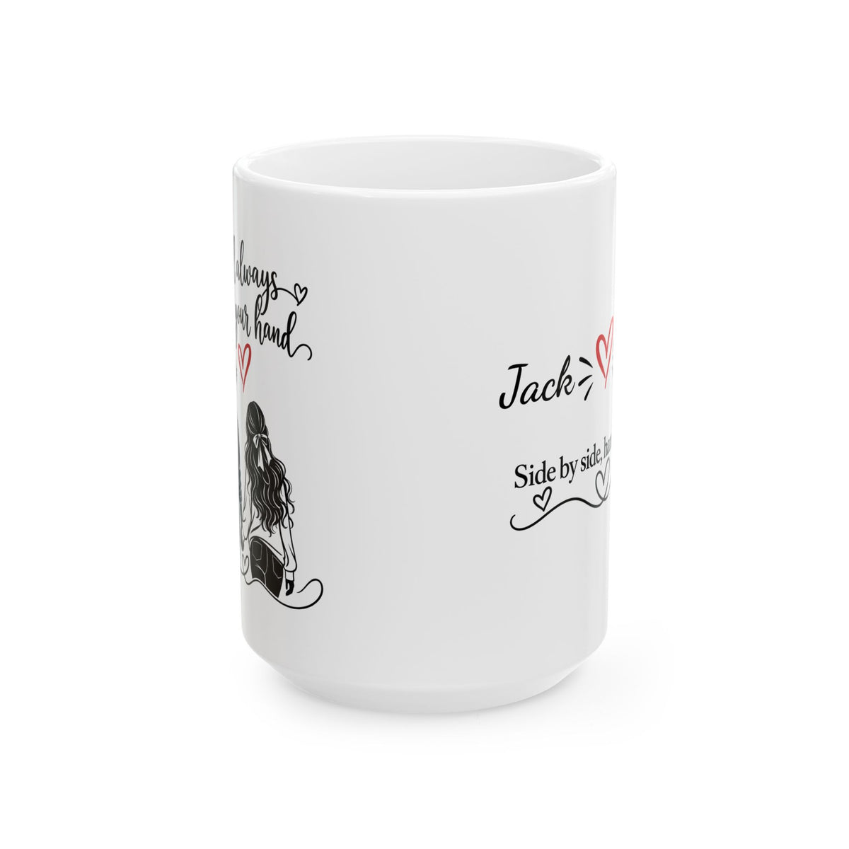 Personalized Couple Mug – Side by Side, Hand in Hand | Romantic Gift for Couples