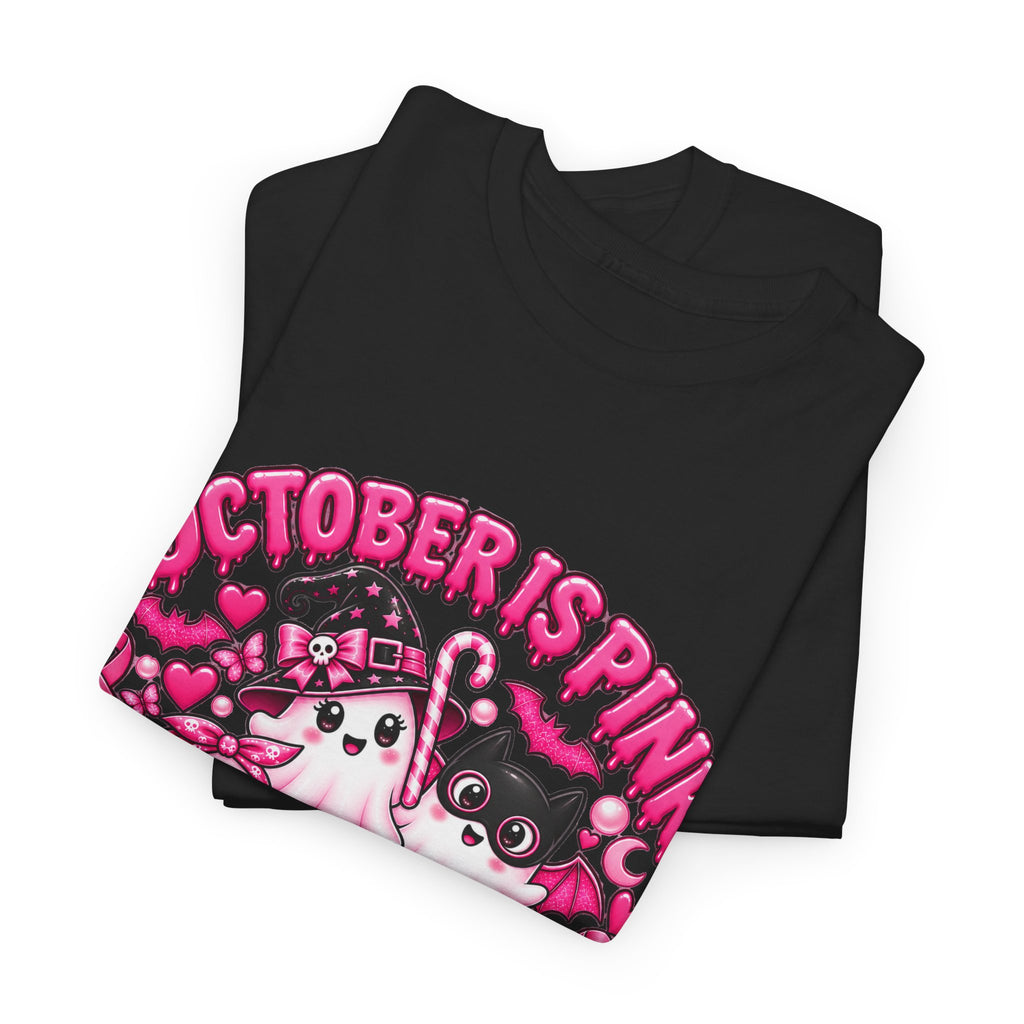 Breast Cancer Awareness Pink Ghosts Tee — "October Is Pink" United For The Cause
